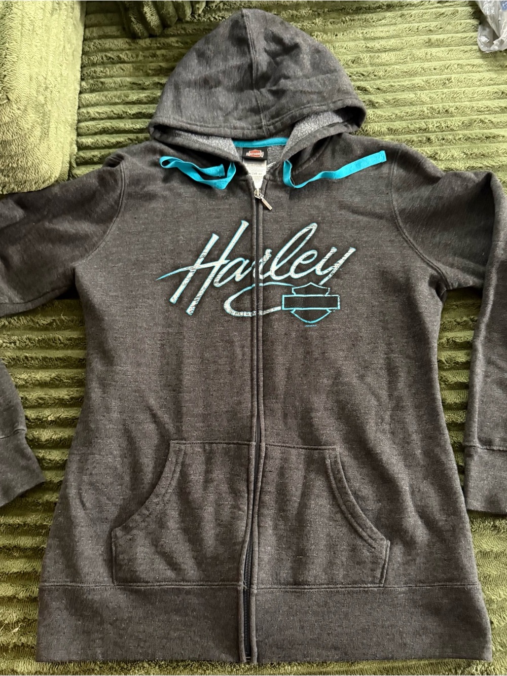 Women’s Medium Harley Davidson Zip Up Hooded Sweatshirt Hoodie